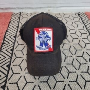 PABST BLUE RIBBON BLACK ADJUSTABLE SNAP HAT